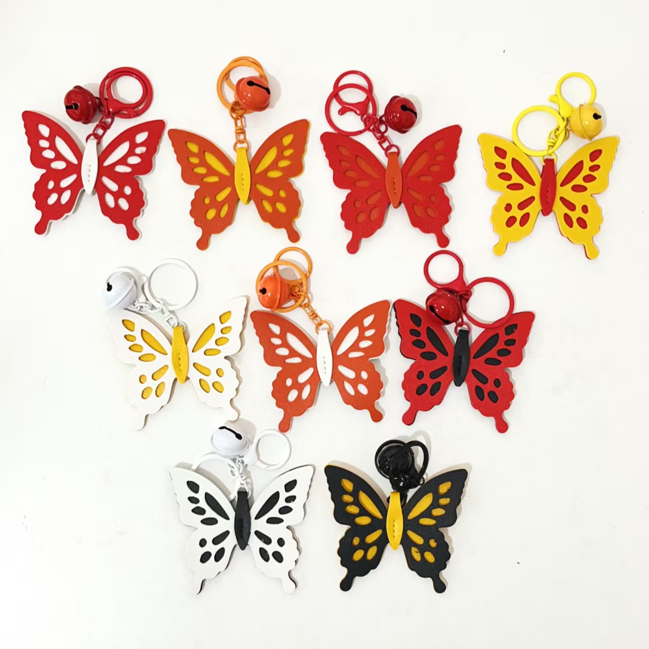 Butterfly Leather Charm with Bell