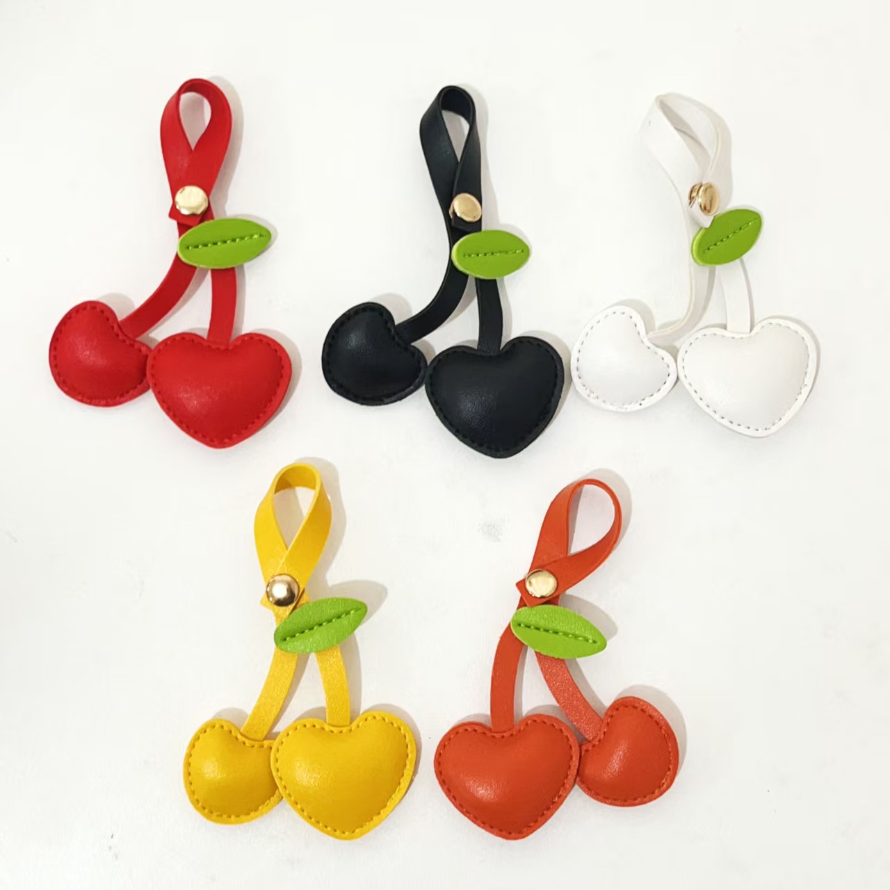 Cherry Leather Bag Charm