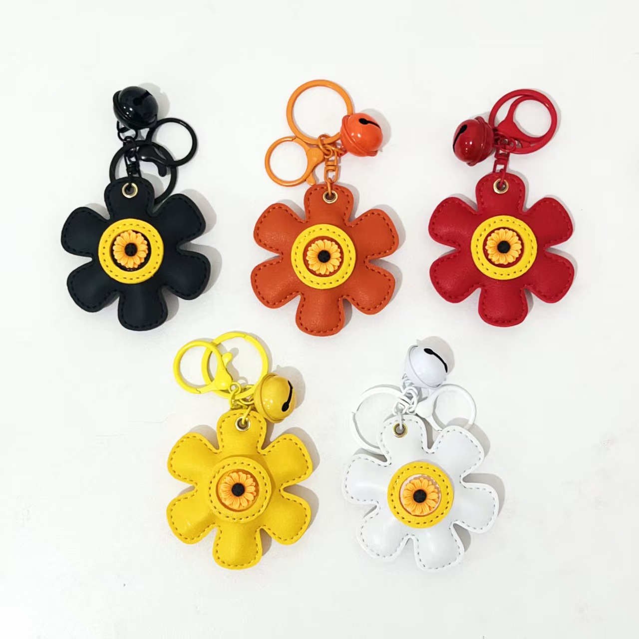 Sunflower Leather Bag Charm