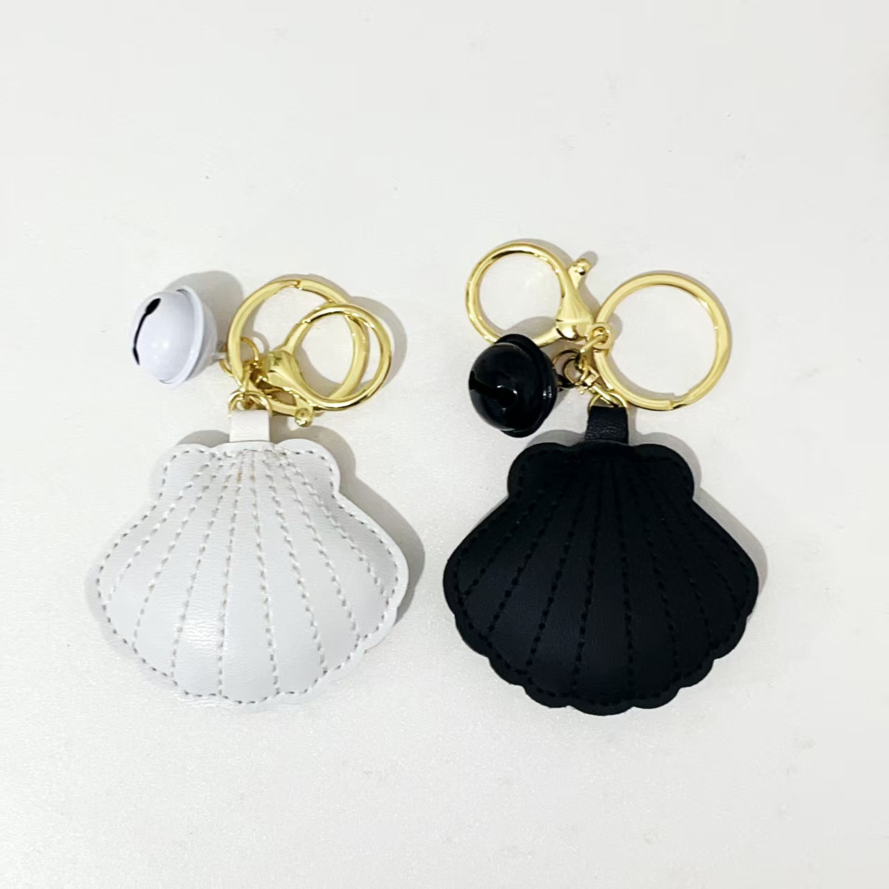 Scallop Shell Leather Charm