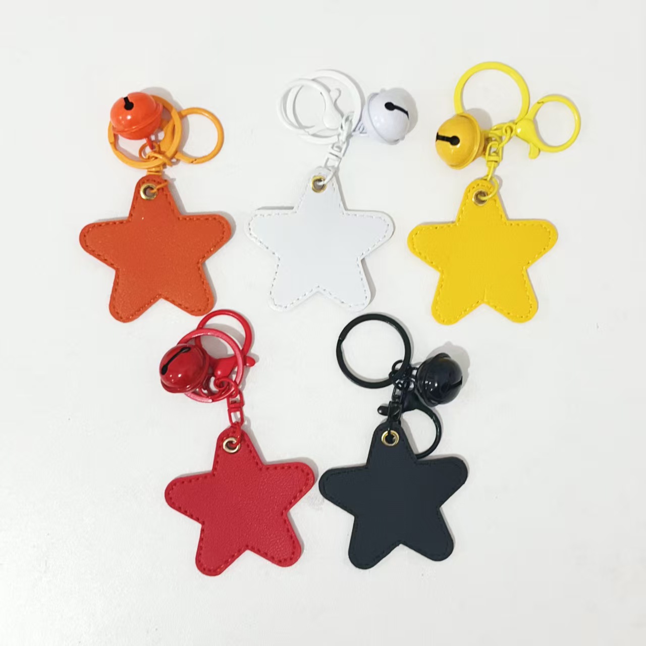 Flat Star Leather Charm