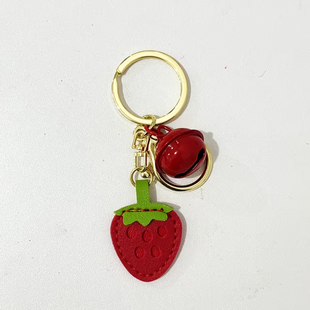 Strawberry Leather Keychain