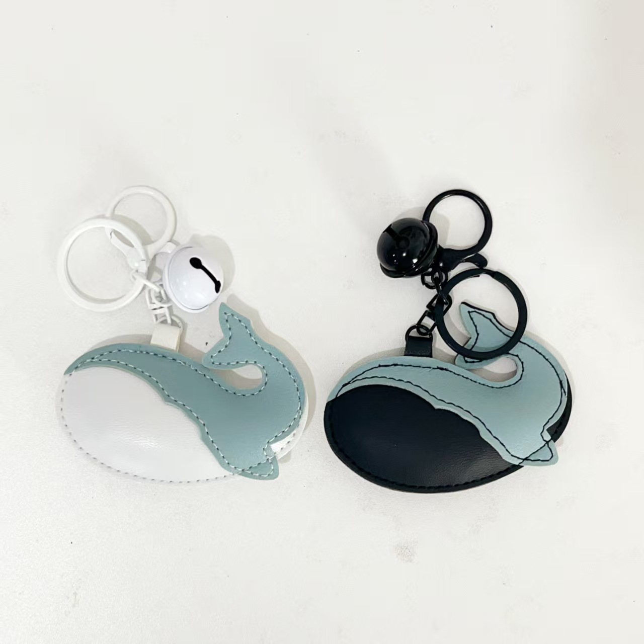 Two-Tone Whale Leather Charm